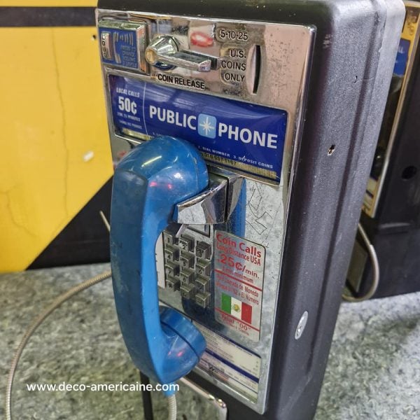 téléphone payphone américain de rue avec monnayeur et stickers 8