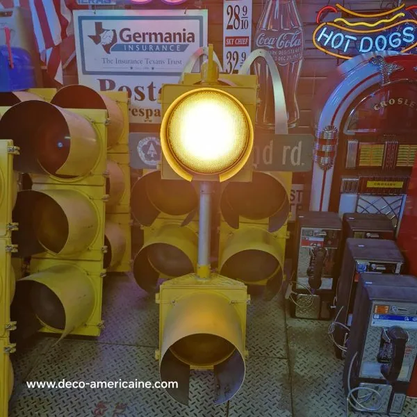 feu tricolore américain à 2 voies avec câblé 120cm avec séquenceur