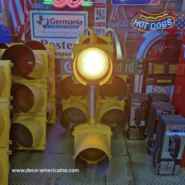 feu tricolore américain à 2 voies avec câblé 120cm avec séquenceur d'alternance des lumières (copie)