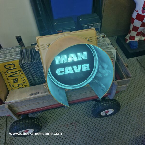 feu tricolore américain à 1 voie câblé 40cm man cave