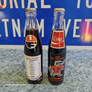 bouteille en verre de coca cola à thématique football americain florida gators
