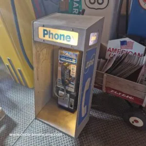 cabine murale avec payphone vintage de rue américain authentique silver « street condition » | sbc cabine murale avec payphone vintage de rue américain authentique silver "street condition" | sbc