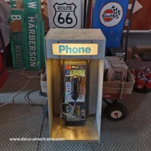 cabine murale avec payphone vintage de rue américain authentique silver « street condition » | pacific bell cabine murale avec payphone vintage de rue américain authentique silver "street condition" | pacific bell