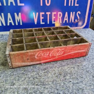 caisse en bois de transport de bouteilles de soda coca cola usa