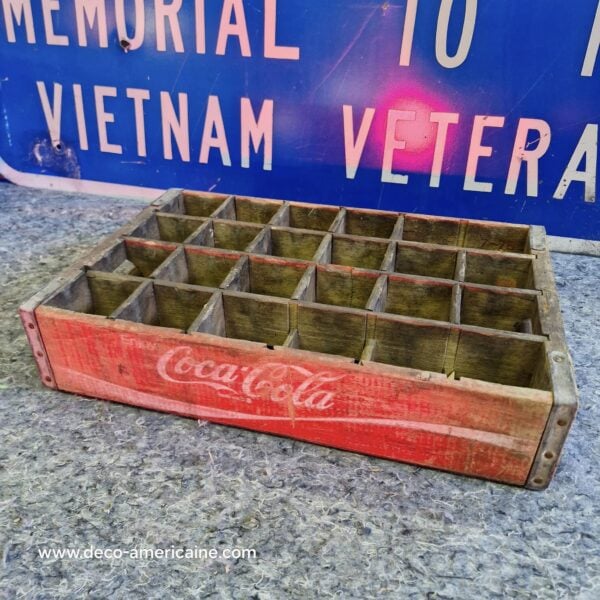 caisse en bois de transport de bouteilles de soda coca cola usa