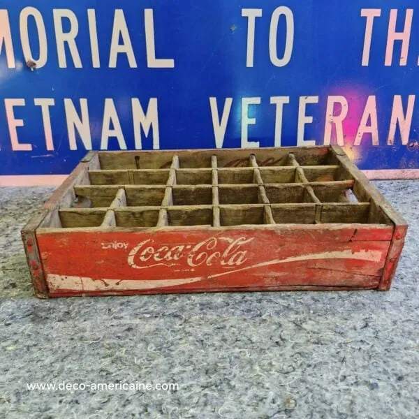 caisse en bois de transport de bouteilles de soda coca cola usa