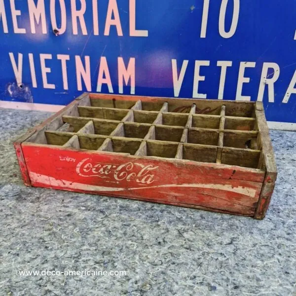 caisse en bois de transport de bouteilles de soda coca cola usa