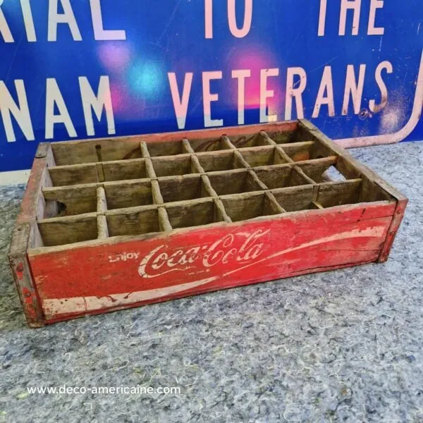 caisse en bois de transport de bouteilles de soda coca cola usa