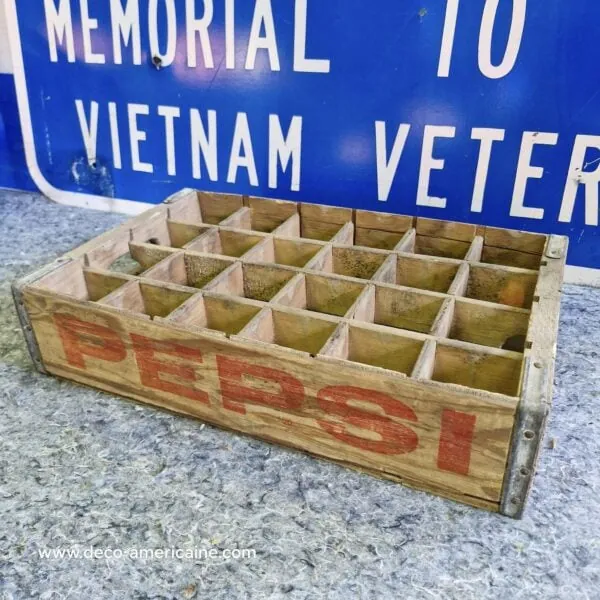 caisse en bois de transport de bouteilles de soda pepsi usa