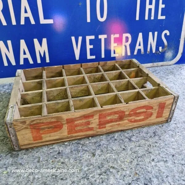 caisse en bois de transport de bouteilles de soda pepsi usa