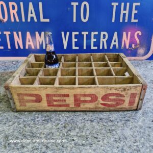 caisse en bois de transport de bouteilles de soda pepsi usa (copie)