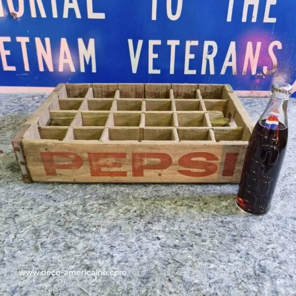 caisse en bois de transport de bouteilles de soda pepsi usa (copie)