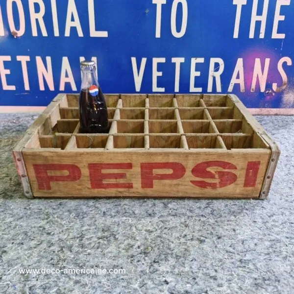 caisse en bois de transport de bouteilles de soda pepsi usa (copie)