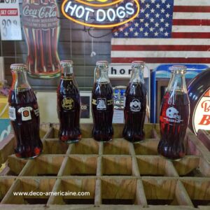 pack 5 bouteilles en verre de coca cola de collection vintage