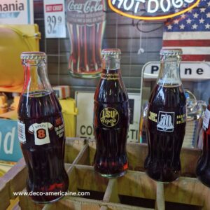 pack 5 bouteilles en verre de coca cola de collection vintage