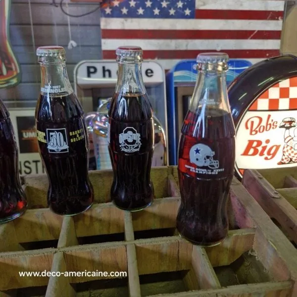 pack 5 bouteilles en verre de coca cola de collection vintage