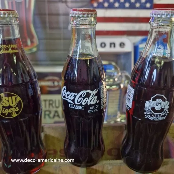 pack 5 bouteilles en verre de coca cola de collection vintage
