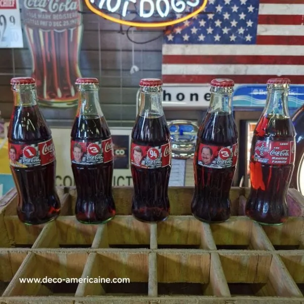 pack 5 bouteilles en verre de coca cola racing family 1999