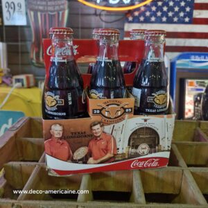 pack 6 bouteilles en verre de coca cola "celebration baseball champions 2002 texas longhorn"