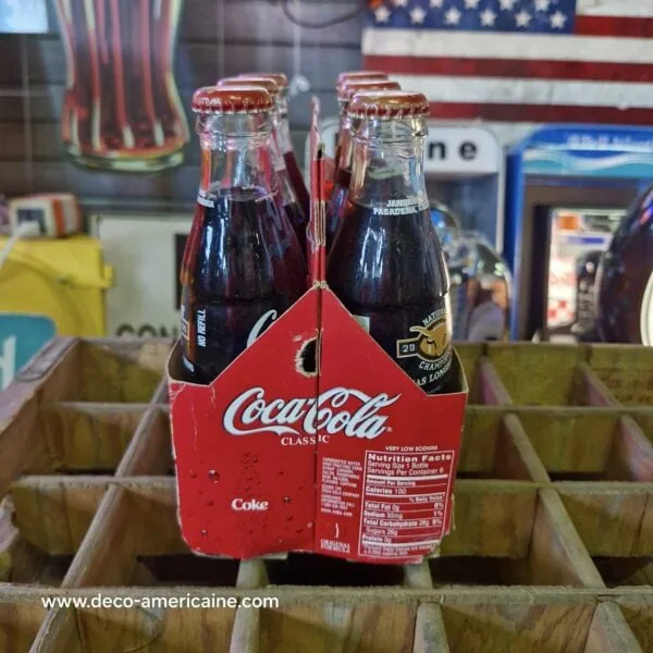 pack 6 bouteilles en verre de coca cola "celebration baseball champions 2002 texas longhorn"