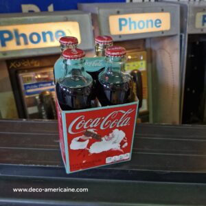 pack 4 bouteilles en verre de coca cola "celebration 125 ans de la marque" avec la bouteille format d'origine