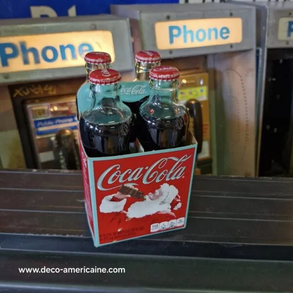 pack 4 bouteilles en verre de coca cola "celebration 125 ans de la marque" avec la bouteille format d'origine