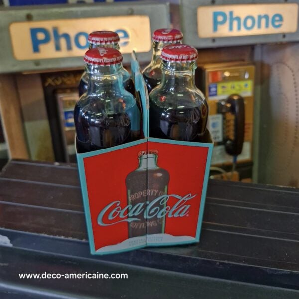 pack 4 bouteilles en verre de coca cola "celebration 125 ans de la marque" avec la bouteille format d'origine