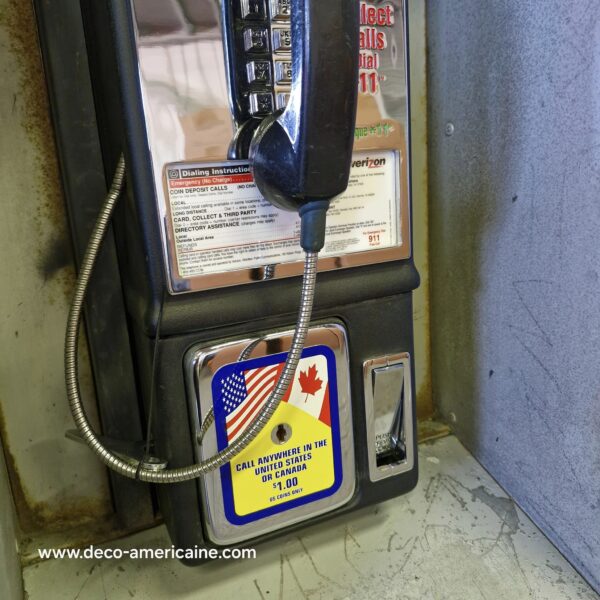 cabine murale avec payphone vintage de rue américain authentique silver "street condition" | pacific bell
