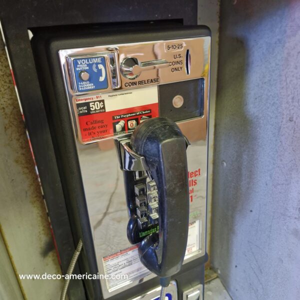 cabine murale avec payphone vintage de rue américain authentique silver "street condition" | pacific bell