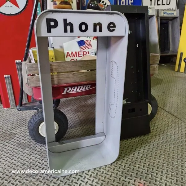 cabine l31 murale de rue américain authentique grise (silver) sans payphone