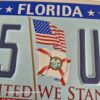 plaque d'immatriculation américaine floride (relief) "united we stand september 11, 2001" tag 2004