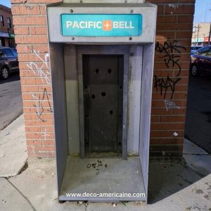 cabine murale avec payphone vintage de rue américain authentique silver "street condition"