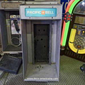 cabine murale avec payphone vintage de rue américain authentique silver "street condition"