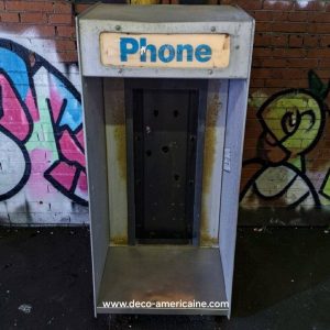 cabine murale avec payphone vintage de rue américain authentique silver "street condition"