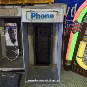 cabine murale avec payphone vintage de rue américain authentique silver « street condition » cabine murale avec payphone vintage de rue américain authentique silver "street condition"