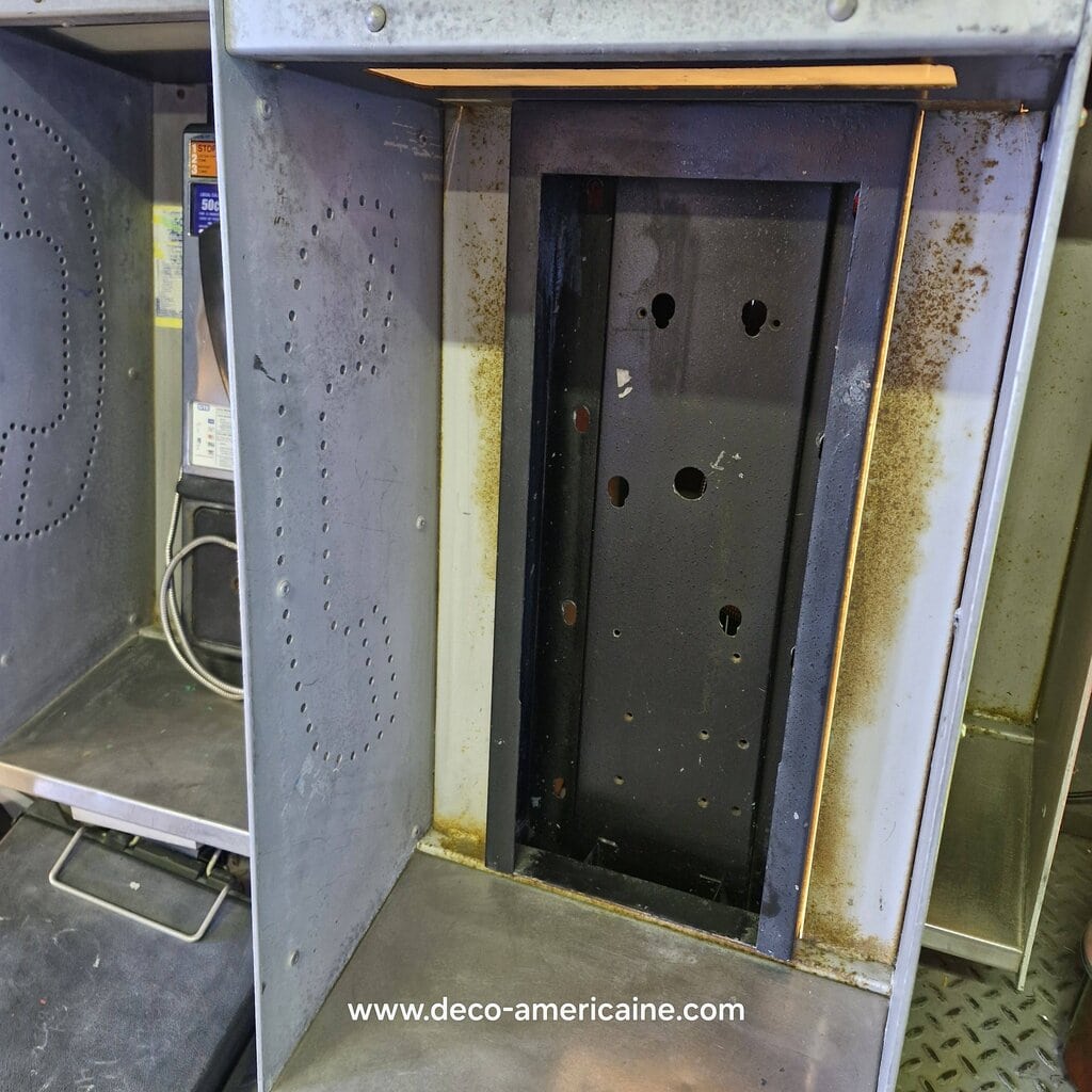 cabine murale avec payphone vintage de rue américain authentique silver "street condition"