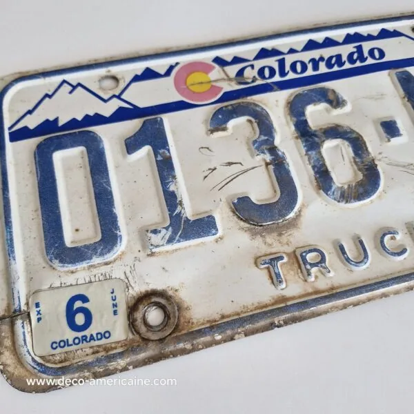 plaque d'immatriculation américaine colorado (relief) truck