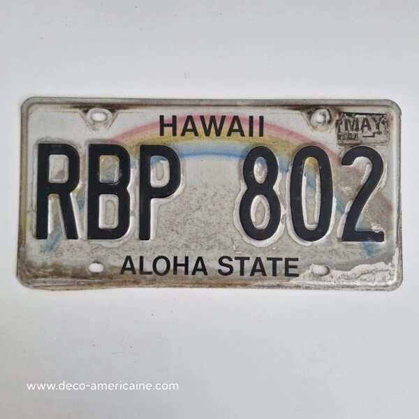 plaque d'immatriculation américaine hawaii (relief) "road fade design"