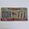 plaque d'immatriculation américaine floride (relief) "salutes veterans" 1992