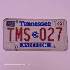plaque d'immatriculation américaine tennessee (relief) anderson