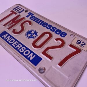 plaque d'immatriculation américaine tennessee (relief) anderson