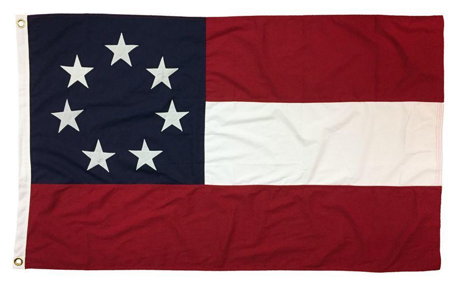 drapeau confédéré imprimé 152cm x 91cm first national confederate (7 stars)
