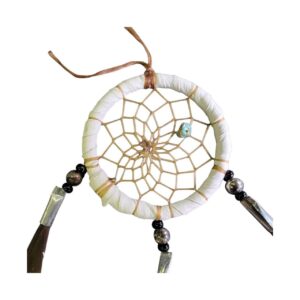 dreamcatcher 5cm native american made usa "blanc"