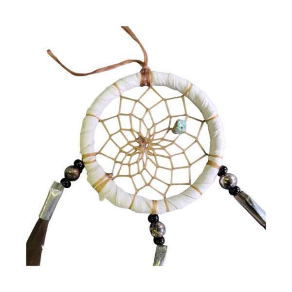 dreamcatcher 5cm native american made usa "blanc"