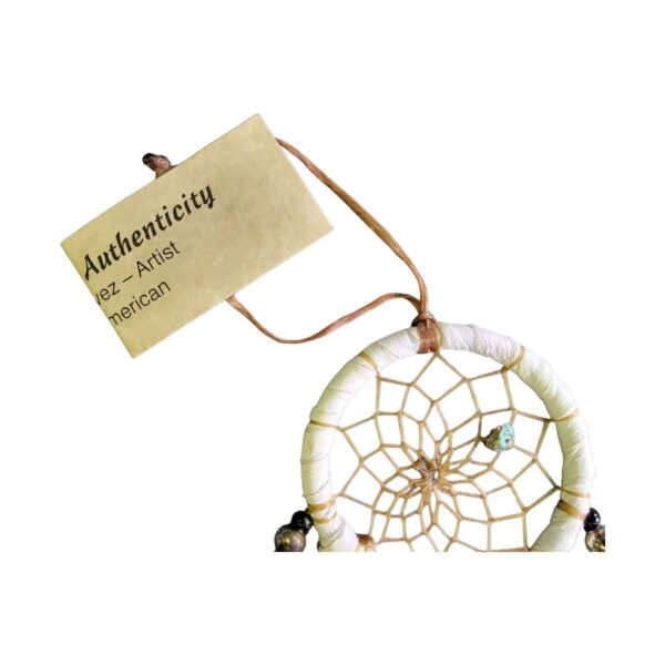 dreamcatcher 5cm native american made usa "blanc"