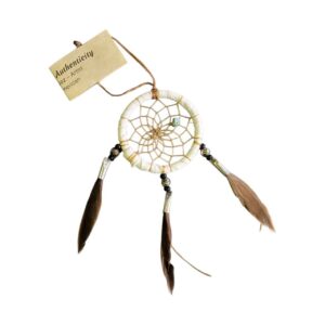 dreamcatcher 5cm native american made usa "blanc"