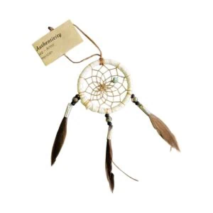 dreamcatcher 5cm native american made usa "blanc"