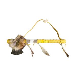 tomahawk "blackhawk" 45cm avec perles et plumes native american made usa