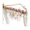 tomahawk "calumet de la paix" 40cm avec perles et plumes native american made usa