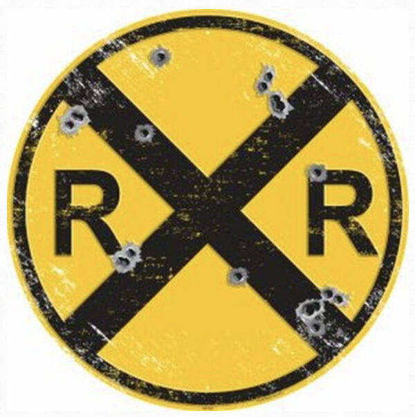 railroad avec trous de balles xl 60cm alu en relief